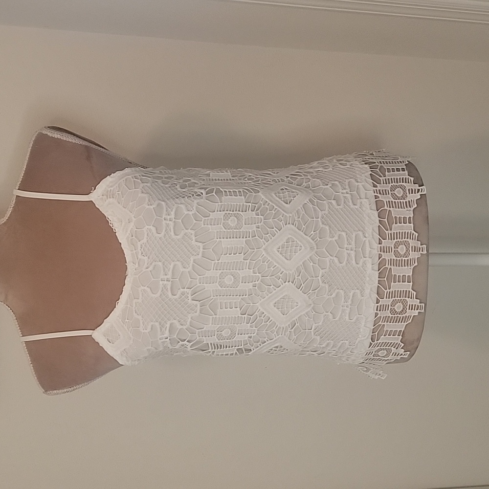 Rebellion, White Lace Overlay Tank / Cami, Size M, NEW with Tags!